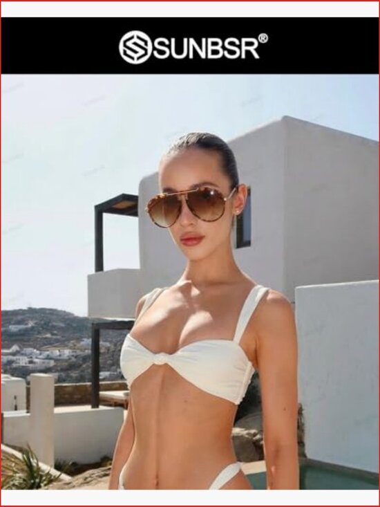Oversized Retro Aviator Sunglasses Metal UV400 Protection Square Shades main image 4